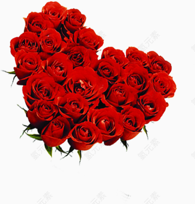 红色鲜花玫瑰爱心造型