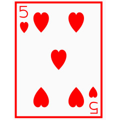 矢量图扑克红桃5