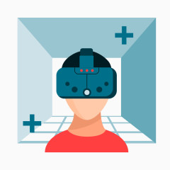 VR眼镜科技实景卡通