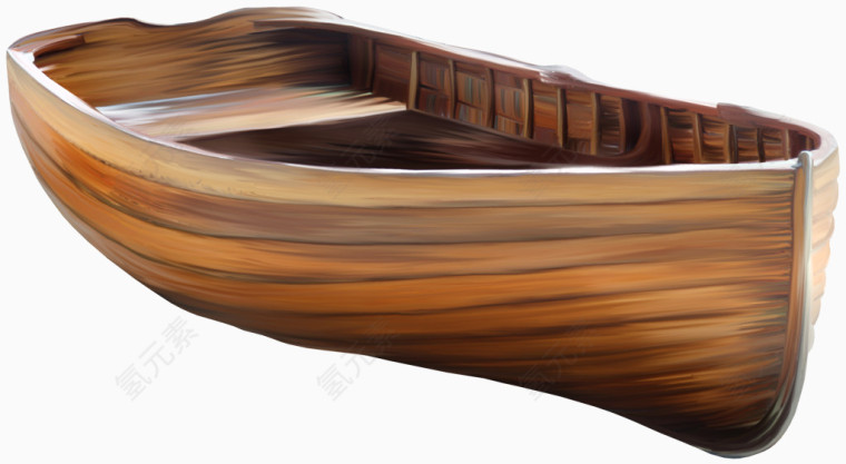 卡通木头木质船素材