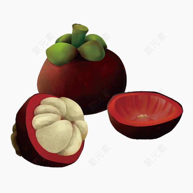 卡通水果素材食物素材 葡萄 篮子