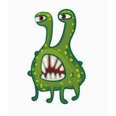 绿色卡通细菌怪物