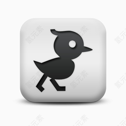不光滑的白色的广场图标动物动物小鸟Animals-Icons