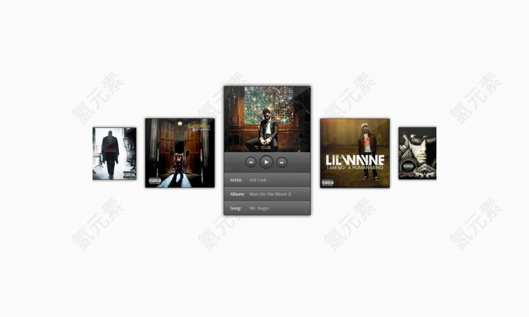 个性滑动音乐播放界面按钮PSD源文件