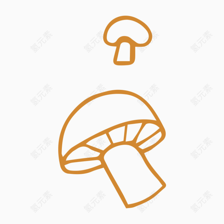 线描卡通蘑菇