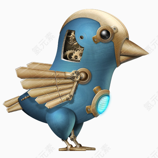 蒸汽朋克推特鸟令人惊叹的微博鸟图标