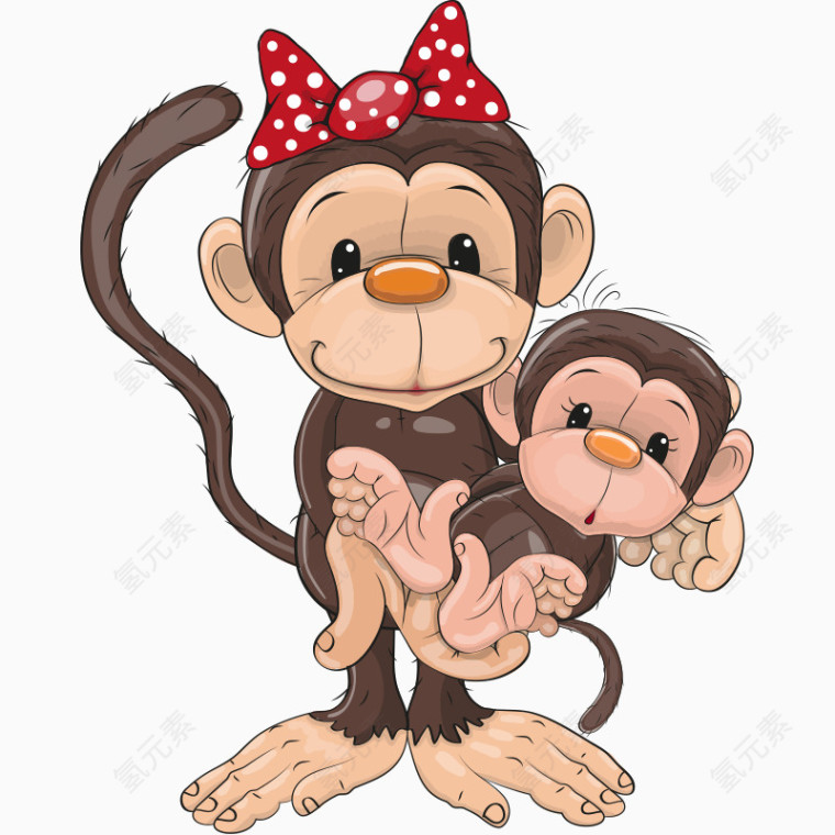 母猴抱着小猴子