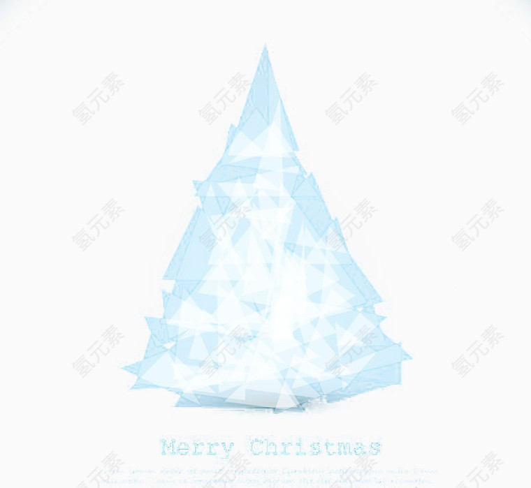 透明三角形拼接圣诞树免扣素材