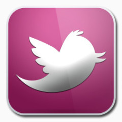推特紫色光泽的社会图标