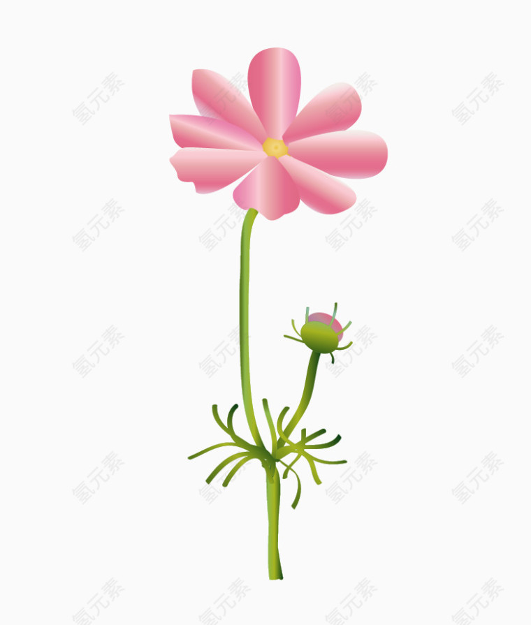 卡通绘制粉色花朵