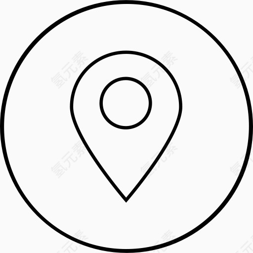 定位位置标记导航销的地方指针圆黑图标