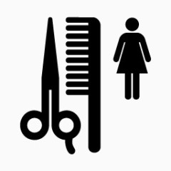 女人理发师点象形图
