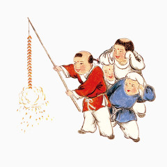 中国风新年复古放鞭炮