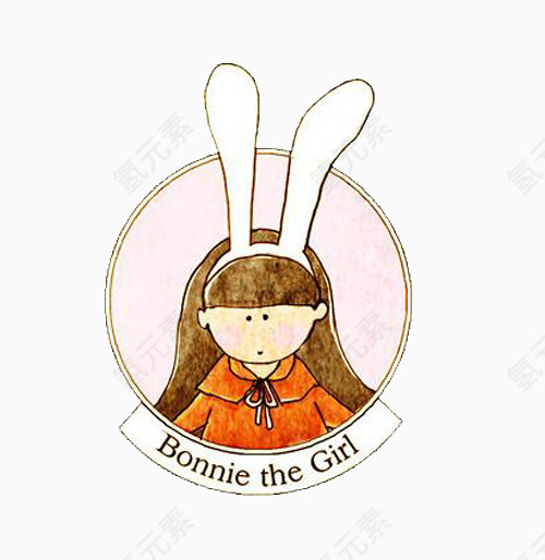戴着兔耳朵的女孩头像