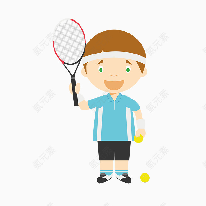 卡通网球运动员