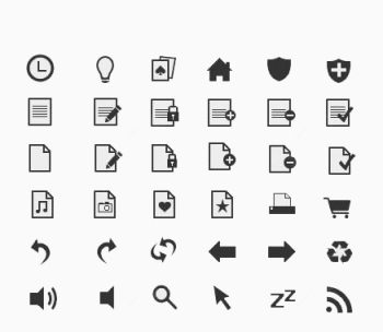 一组简约式网页小图标下载