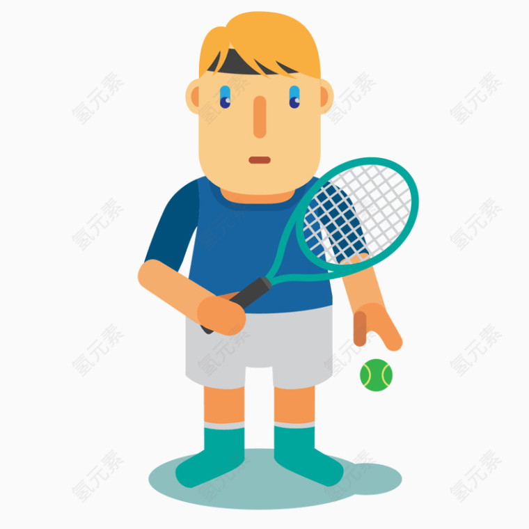 卡通运动员网球