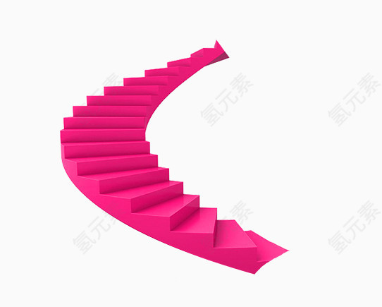 手绘紫红色盘旋楼梯