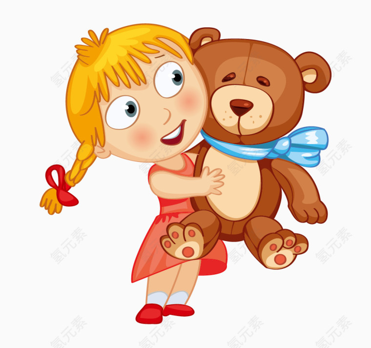 抱着玩具熊的小女孩