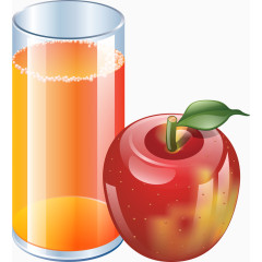 一杯苹果汁苹果卡通手绘