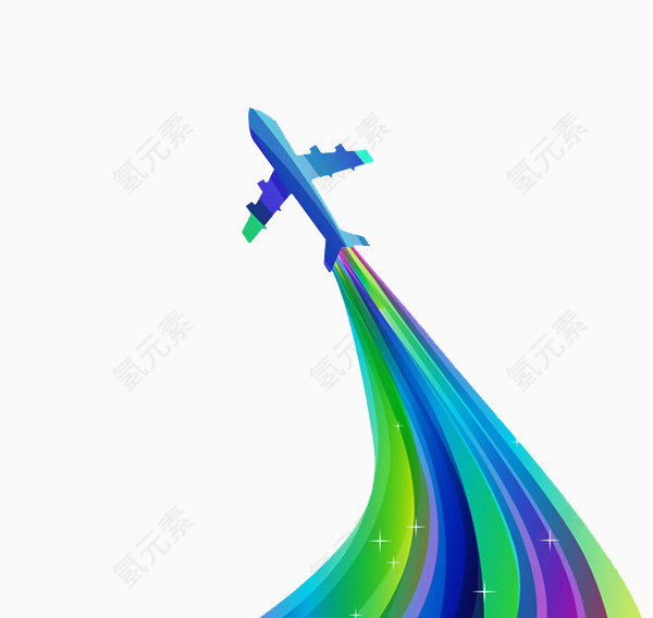 飞机和彩色轨道