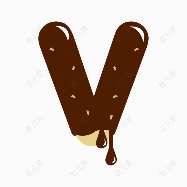 巧克力字母设计 V