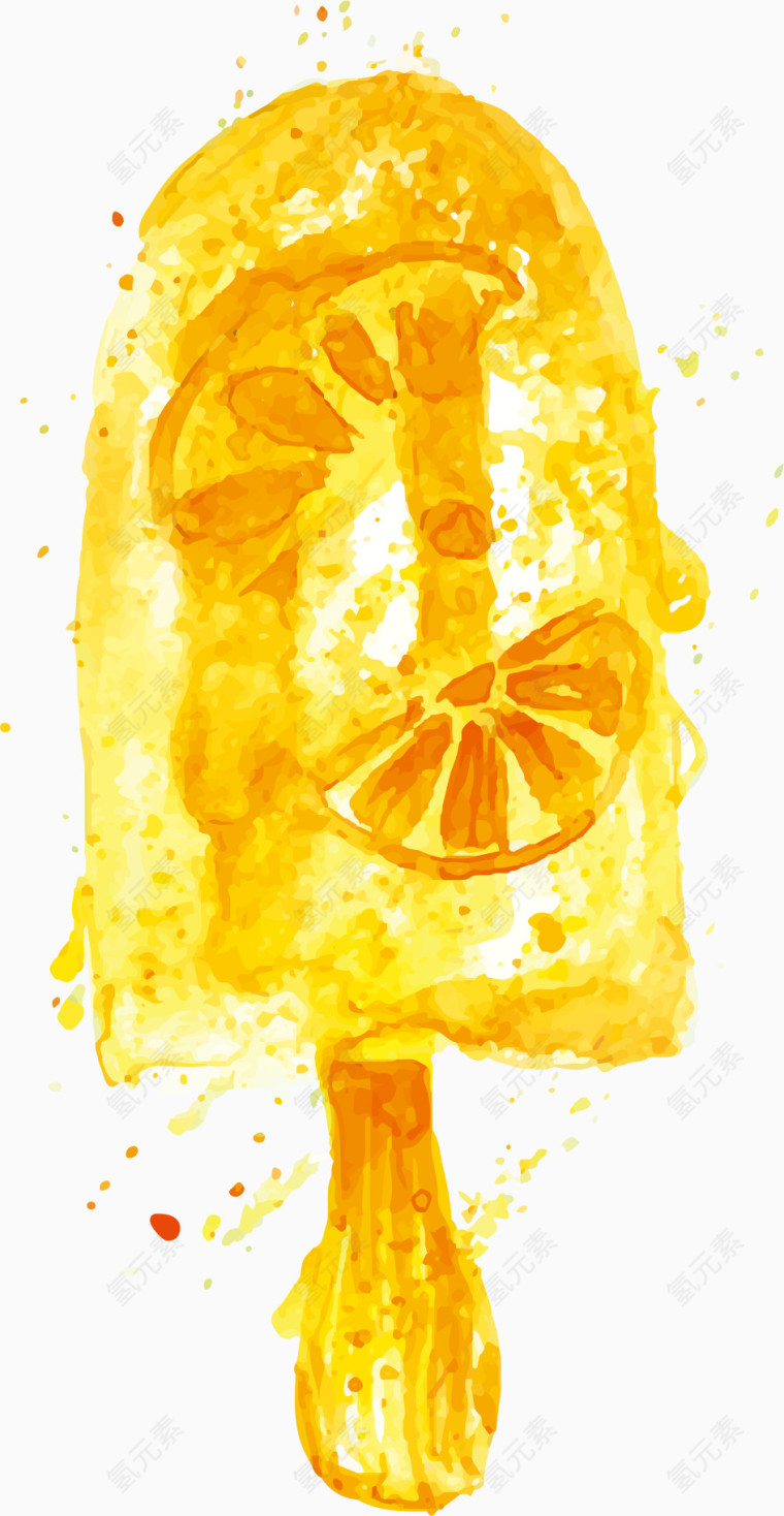 水彩手绘柠檬