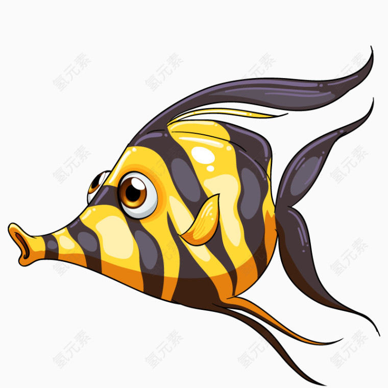 卡通海洋动物鱼