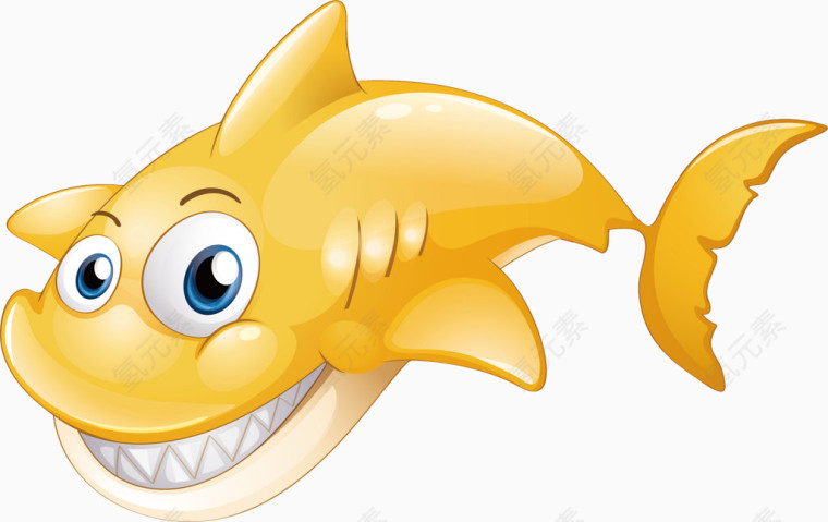 黄色龇牙的鲨鱼