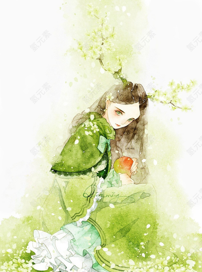 少女系唯美手绘插画