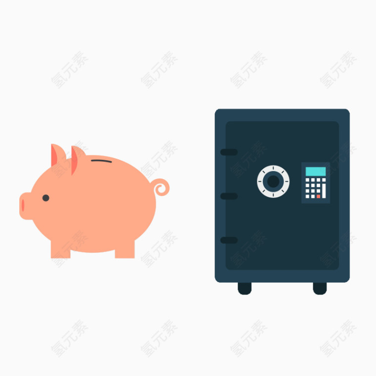 储蓄猪和保险箱