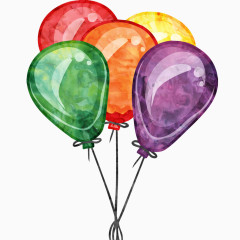 水彩画气球