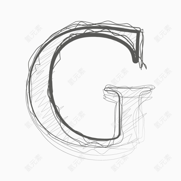 铅笔绘制字母G