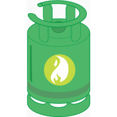 矢量绿色煤气罐