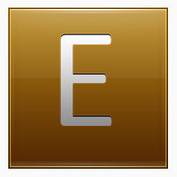 Letter E gold Icon