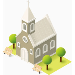 卡通建筑教堂设计矢量素材