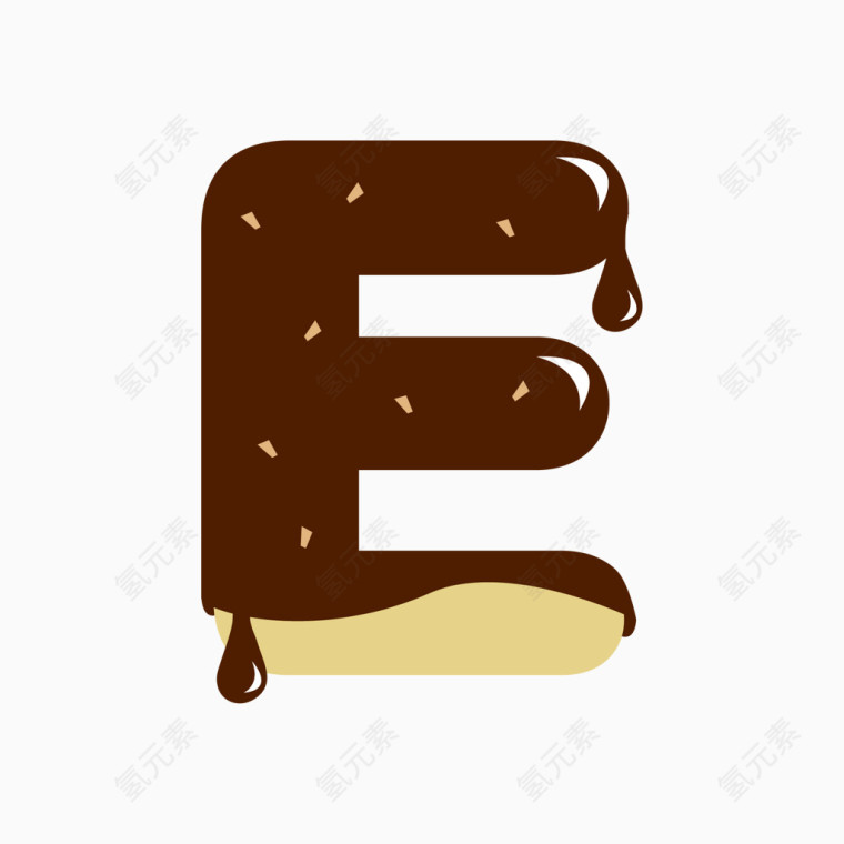 巧克力字母设计 E
