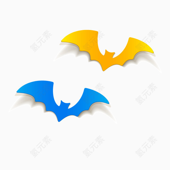 简洁纸质蝙蝠设计素材
