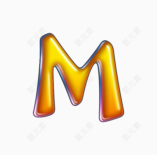 水滴字母M