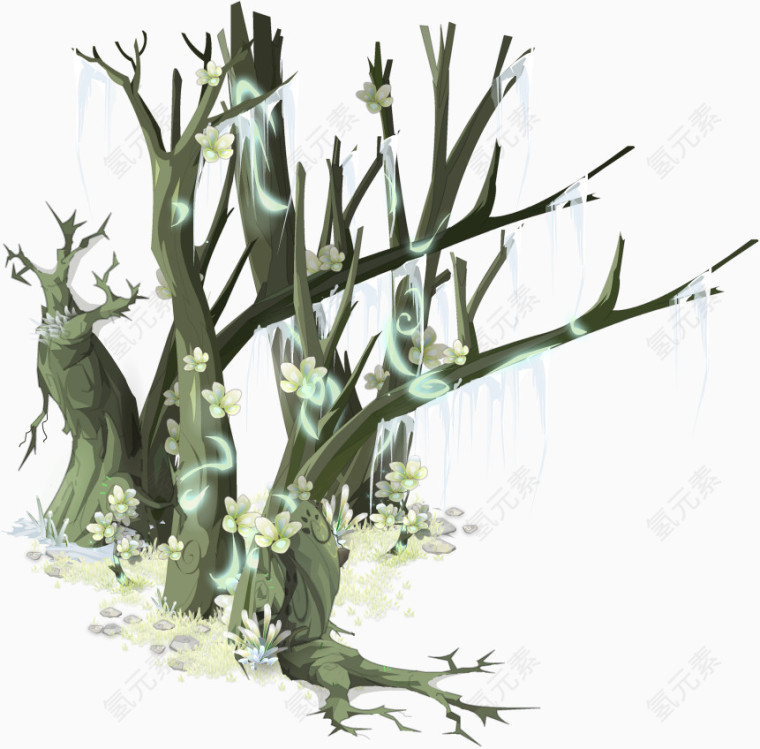 绿色树木素材卡通树木素材