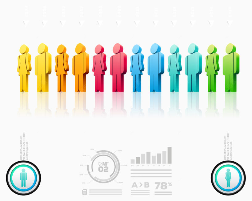 矢量人口数据分析图下载