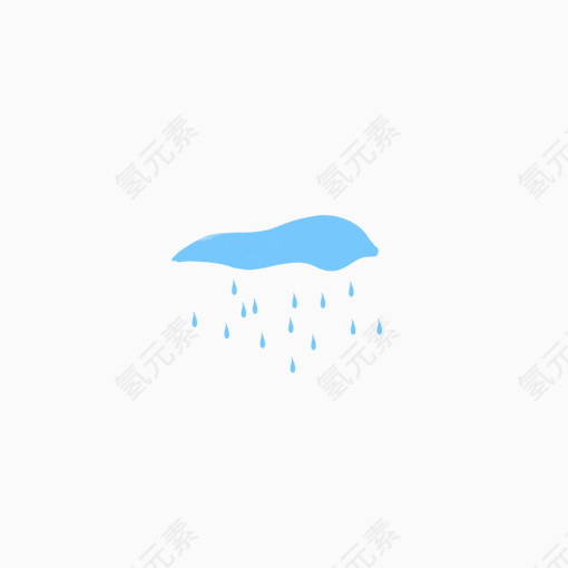 可爱卡通云朵雨滴下雨