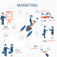 商务人物市场营销信息图矢量素材