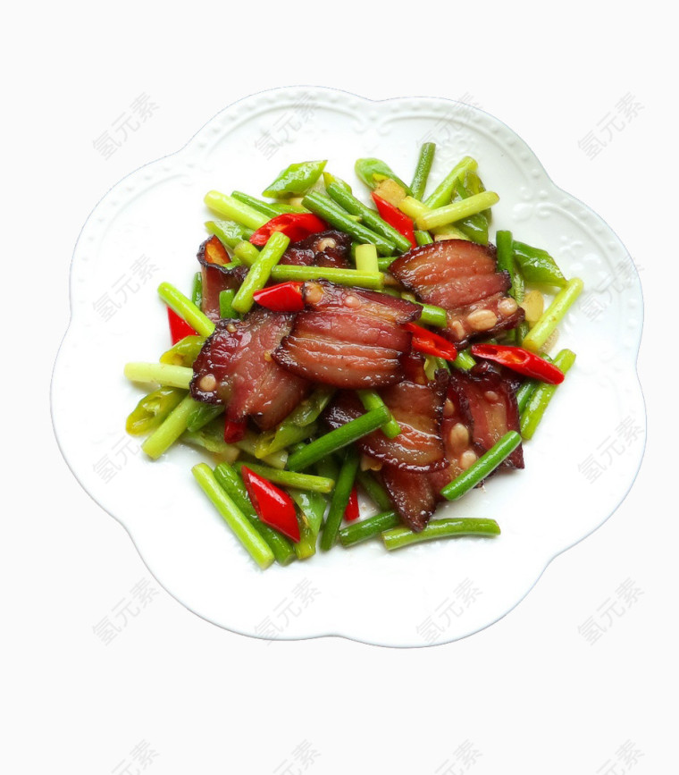 蒜苔红椒炒腊肉