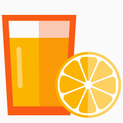 卡通一杯橙色橙汁