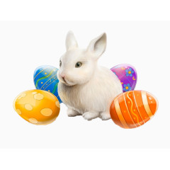 复活节手绘彩蛋小兔子