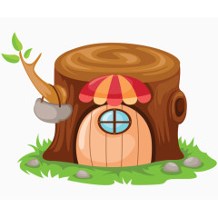 童话世界树桩小屋