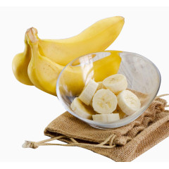 麻布袋香蕉免抠图片