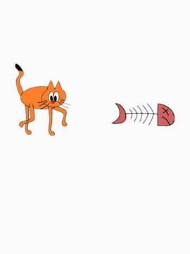 猫咪和鱼骨头