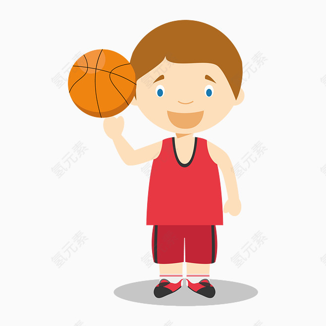 卡通手绘运动员小人篮球